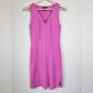 Lauren Ralph Lauren pink sleeveless front laced up dress size small